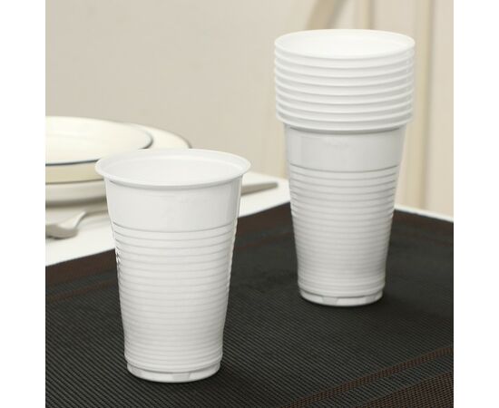 Набор одноразовых стаканов 200мл*10шт «Для отдыха», цвет белый, 9080898