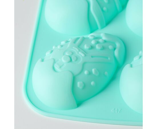 Форма силиконовая для выпечки 27×17 см, Доляна «Пасха»,  6 ячеек, цвет мятный 651938, изображение 4