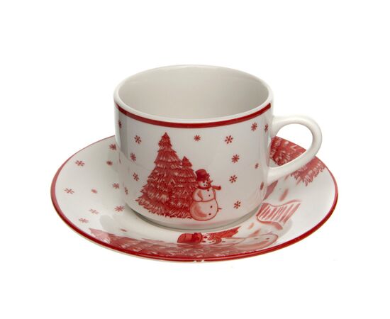 Чашка + блюдце 220 мл Новогодняя HSPW012