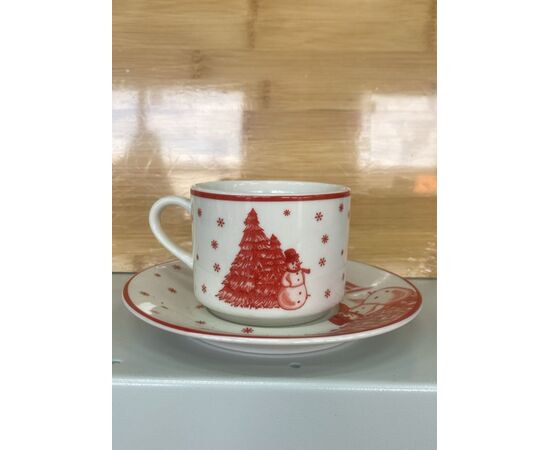 Чашка + блюдце 220 мл Новогодняя HSPW012, изображение 2