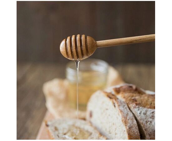 Банка для меда 500мл BEE 14см с деревянной ложкой NC2229, изображение 4