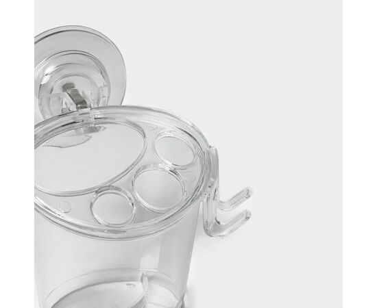 Держатель для зубных щёток и пасты 12,5×11,5×11 см, на липучке Доляна прозрачный 10130827, изображение 3