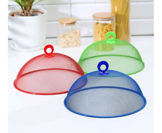 Крышка-сетка для продуктов 28см, Доляна «Вкус»,  цвет МИКС 148363, изображение 4