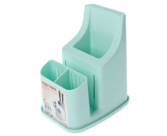 Подставка для столовых приборов универсальная с съёмным поддоном (цвет МИКС) C361, изображение 9