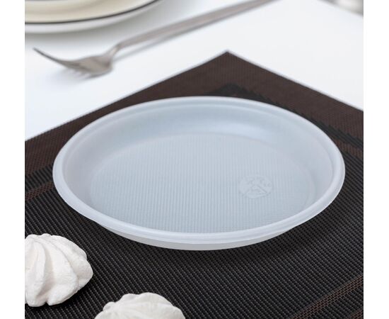 Набор одноразовых тарелок, d=17 см, 10 шт, цвет белый 5484461