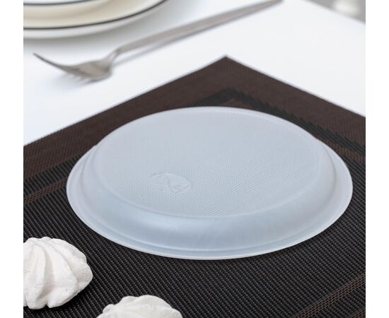 Набор одноразовых тарелок, d=17 см, 10 шт, цвет белый 5484461, изображение 3