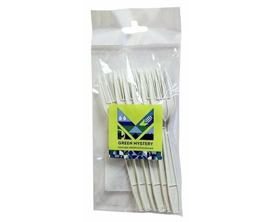 Вилка 158мм, (6шт) бел., кукурузный крахмал 192111, изображение 3