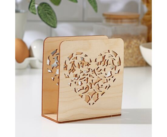 Набор для сервировки «От сердца», салфетница, подставка под горячее, под зубочистки 9428875, изображение 6