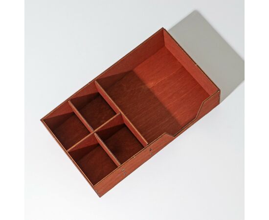 Салфетница деревянная Доляна, с отделениями для специй, 13,5×23,5×6 см, цвет мокко 9787541, изображение 3