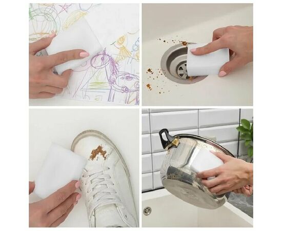 Губка меламиновая для удаления пятен 9х6х3 см 643591, изображение 2