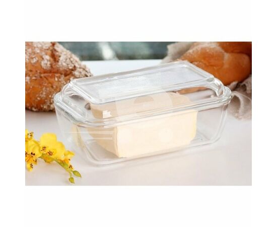 Масленка прозрачная 17см с крышкой N3913, изображение 5