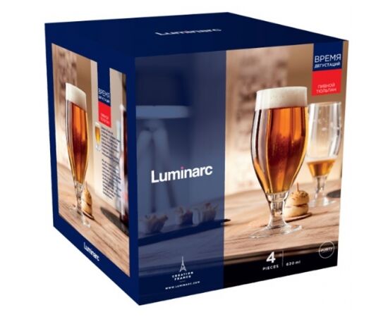 Набор бокалов для пива 620мл*4шт ВРЕМЯ ДЕГУСТАЦИЙ ТЮЛЬПАН P9241