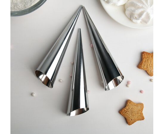 Набор форм для круассанов и трубочек, 3 шт, 12×3,5 см, 1823955