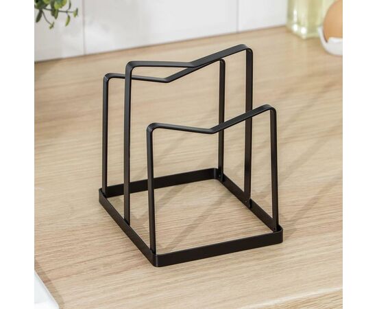 Держатель для крышек и разделочных досок Доляна, 12,5×16×15 см, цвет чёрный 6912524, изображение 2