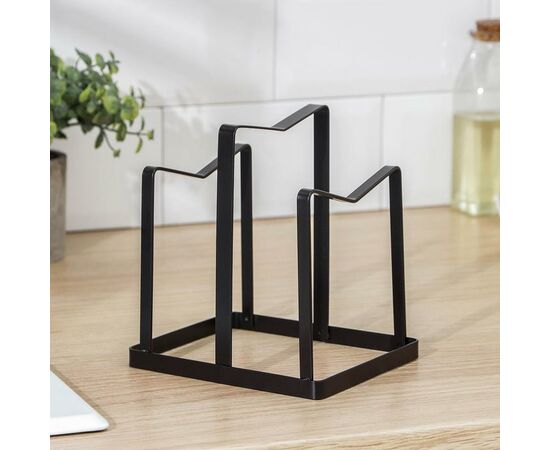 Держатель для крышек и разделочных досок Доляна, 12,5×16×15 см, цвет чёрный 6912524, изображение 3