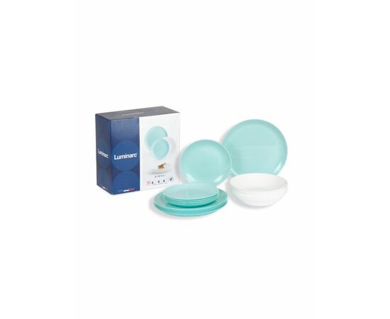 Набор столовый 18пр ДИВАЛИ ТЮРКУАЗ&БЕЛЫЙ P5912