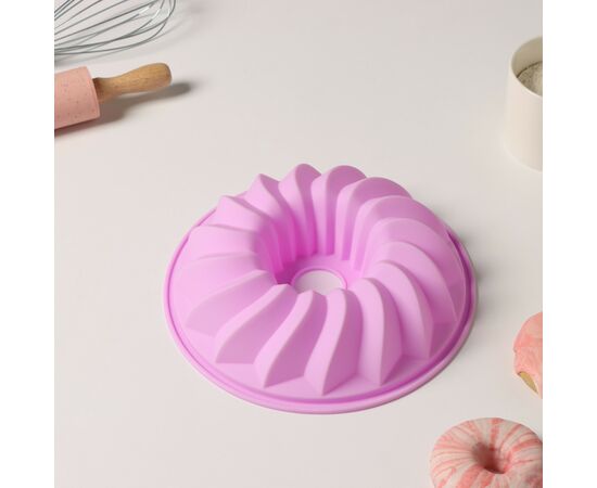 Форма силиконовая для выпечки 21см Доляна «Немецкий кекс. Заварное», цвет фиолетовый 3626727