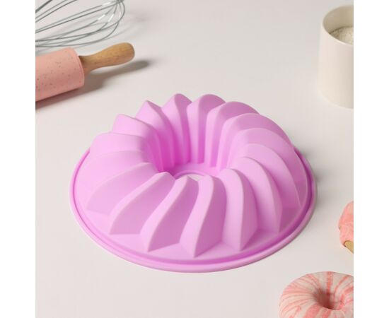 Форма силиконовая для выпечки 21см Доляна «Немецкий кекс. Заварное», цвет фиолетовый 3626727, изображение 3