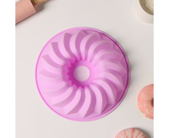 Форма силиконовая для выпечки 21см Доляна «Немецкий кекс. Заварное», цвет фиолетовый 3626727, изображение 4