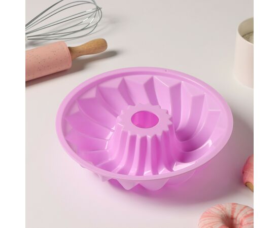 Форма силиконовая для выпечки 21см Доляна «Немецкий кекс. Заварное», цвет фиолетовый 3626727, изображение 5