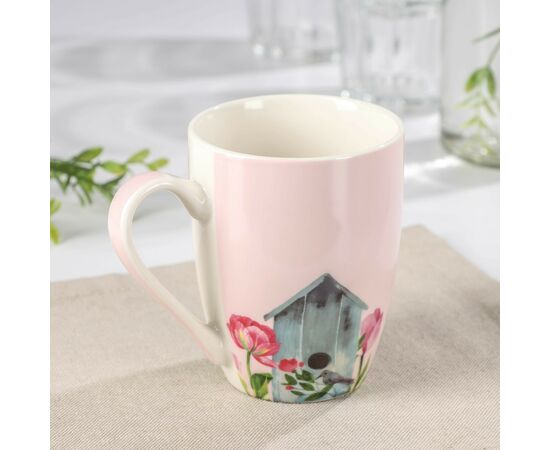 Кружка 350мл, фарфоровая Доляна «Уют», цвет розовый 7342349, изображение 2