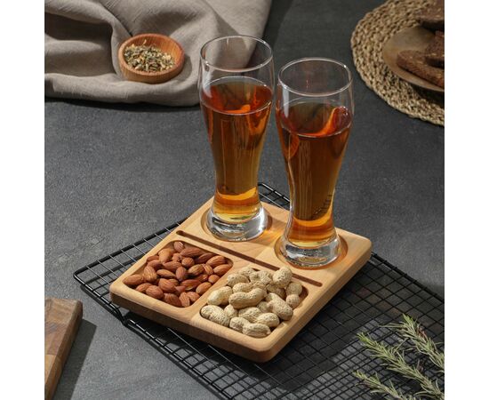 Блюдо 20×18×1,8 см, для подачи Adelica, пропитано маслом, берёза 7867788, изображение 2