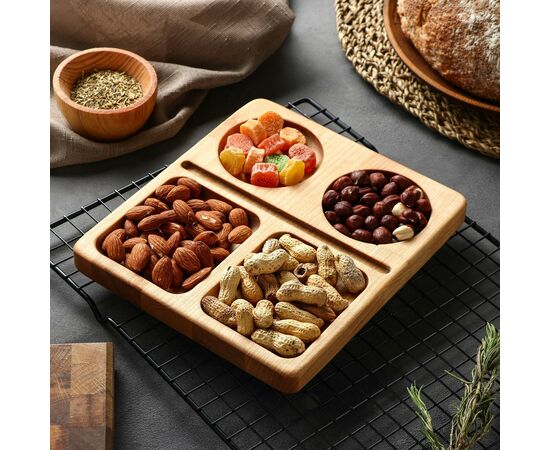 Блюдо 20×18×1,8 см, для подачи Adelica, пропитано маслом, берёза 7867788, изображение 4