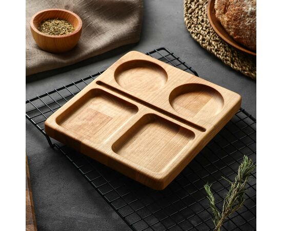 Блюдо 20×18×1,8 см, для подачи Adelica, пропитано маслом, берёза 7867788