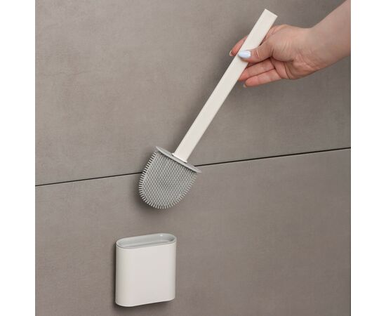 Ёрш для унитаза силиконовый Доляна «Лилу», 4,3×9,5×36 см, белый 5469869, изображение 8