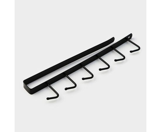 Держатель кухонный подвесной на 6 предметов Доляна, 1,5×26×7 см, цвет чёрный 5168784