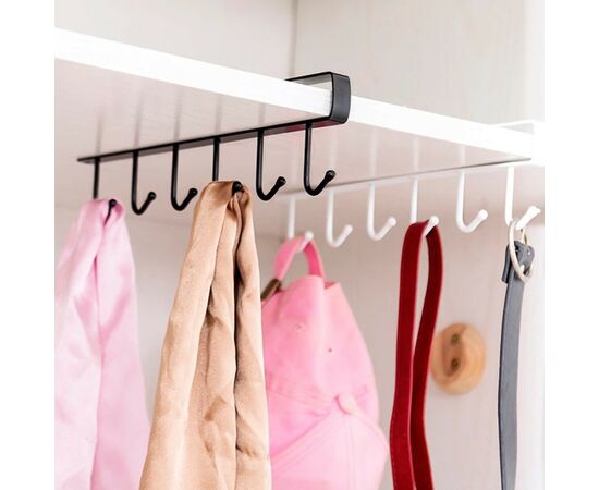 Держатель кухонный подвесной на 6 предметов Доляна, 1,5×26×7 см, цвет чёрный 5168784, изображение 2