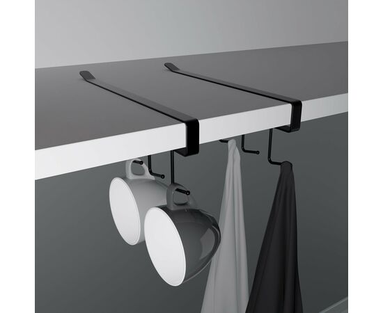 Держатель кухонный подвесной на 6 предметов Доляна, 1,5×26×7 см, цвет чёрный 5168784, изображение 5