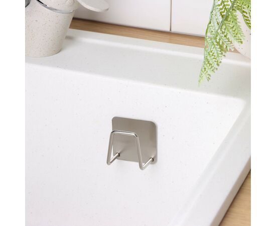 Держатель универсальный на липучке Доляна, цвет хром 9482635