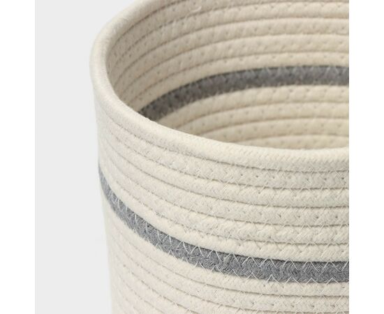 Корзина для хранения плетёная ручной работы LaDо́m «Дориан», хлопок, 18×18×15см бело-серый 7416284, изображение 4