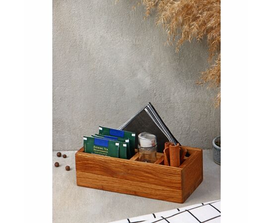 Подставка - органайзер Adelica, 4 секции, дуб 9469787, изображение 2