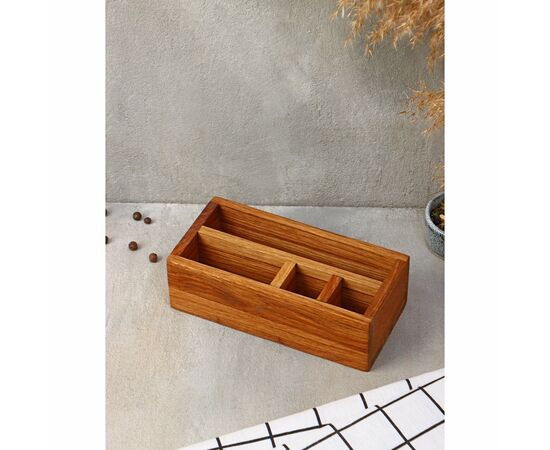 Подставка - органайзер Adelica, 4 секции, дуб 9469787