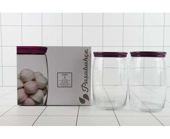 Набор банок 1,1л*2шт ЧЕШНИ с сиреневыми пласт.крышками 43013B, изображение 3