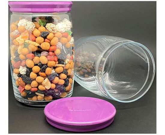 Набор банок 1,1л*2шт ЧЕШНИ с сиреневыми пласт.крышками 43013B, изображение 4