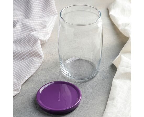 Набор банок 1,1л*2шт ЧЕШНИ с сиреневыми пласт.крышками 43013B, изображение 5