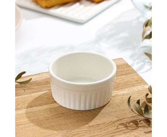 Рамекин 140 мл, 7,5×3,5 см, из жаропрочной керамики Доляна «Классика» белый 4521313
