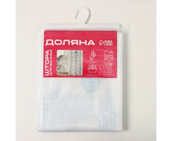 Штора для ванной Доляна «Капли», 180×180 см, EVA 3954431, изображение 5