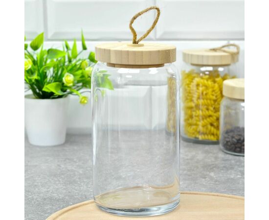 Банка 1,13л с бамбук. крышкой ВУДИ 43593SLB, изображение 3