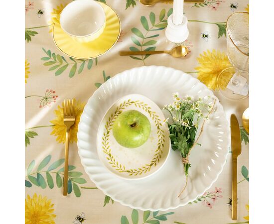 Скатерть 145х110 см, Доляна "Уellow flowers" 100% п/э 10389108, изображение 3