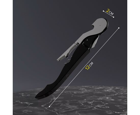 Штопор-открывашка универсальная Доляна, 12 см, цвет чёрный 603877, изображение 3