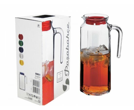 Кувшин 1,0л КОШЕМ с красной крышкой 80051BR в коробке