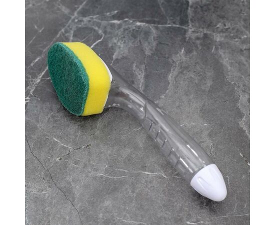 Губка для посуды с дозатором, 6×8×23 см, поролоновая с абразивным покрытием 5200277, изображение 2