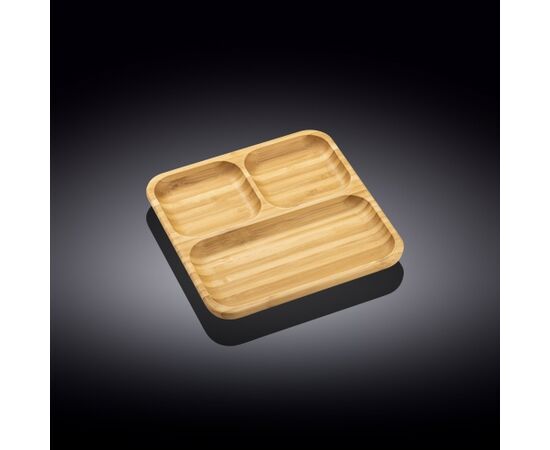 WILMAX bamboo Блюдо 3-х секционное квадратное WL-771221/А (22*22см)