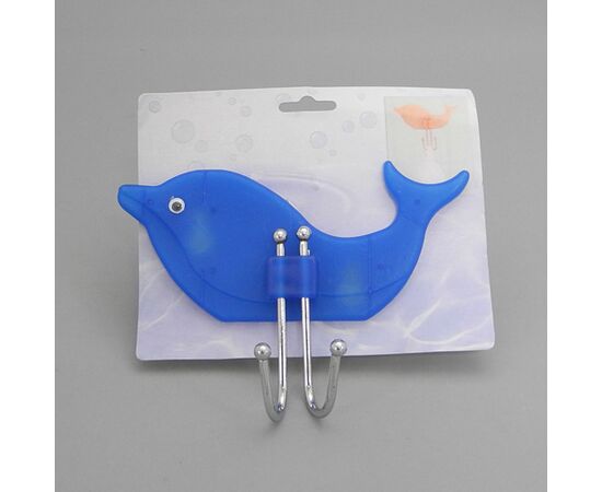 Крючок двойной ДОМ 813-016 Дельфин на присосках