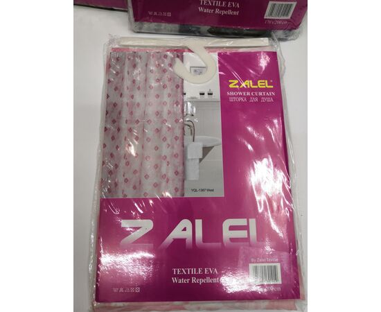Шторы д/ванной комнаты ZALEL Z3194 эконом 180*200см 100% полиэстер, изображение 2 Шторы д/ванной комнаты ZALEL Z3194 эконом 180*200см 100% полиэстер, изображение 2