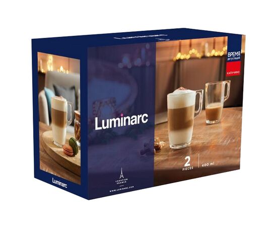 Набор кружек 400мл*2шт ВРЕМЯ ДЕГУСТАЦИЙ КАПУЧИНО Q2843